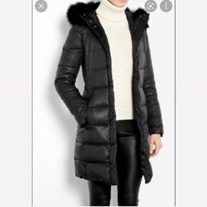 Joseph padded coat raccoon fur lined xs
